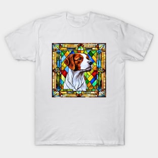 Stained Glass Brittany Dog T-Shirt